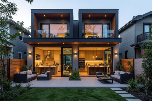 modern stacked duplex house